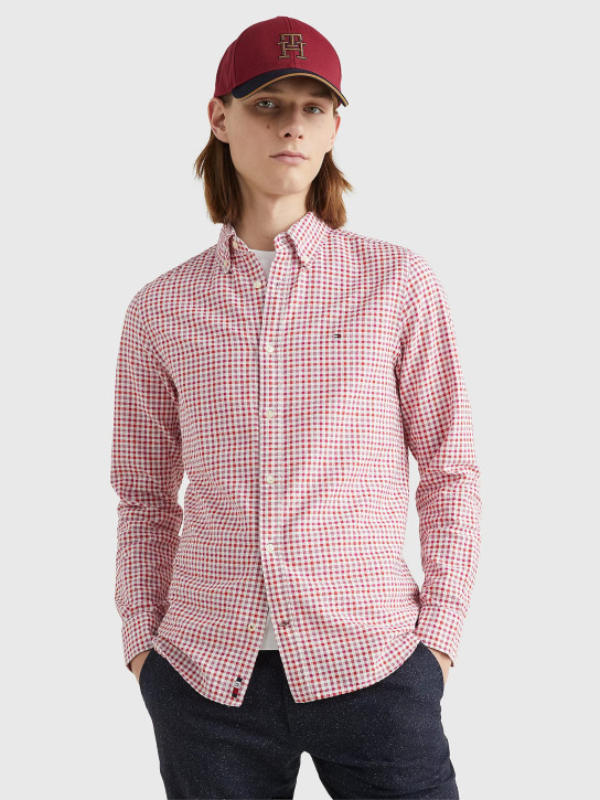 Tommy Hilfiger pánska červená kockovaná košeľa