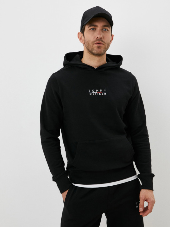 Tommy Hilfiger pánska čierna mikina Square logo