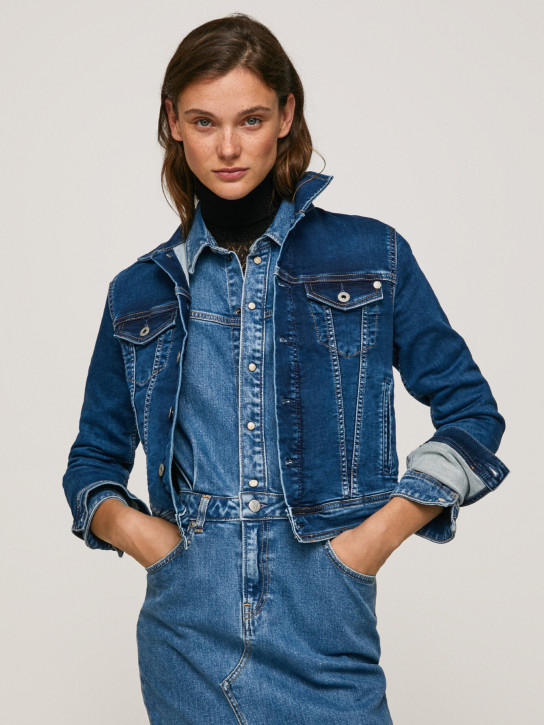 Pepe Jeans dámska tmavo modrá džínsová bunda Core