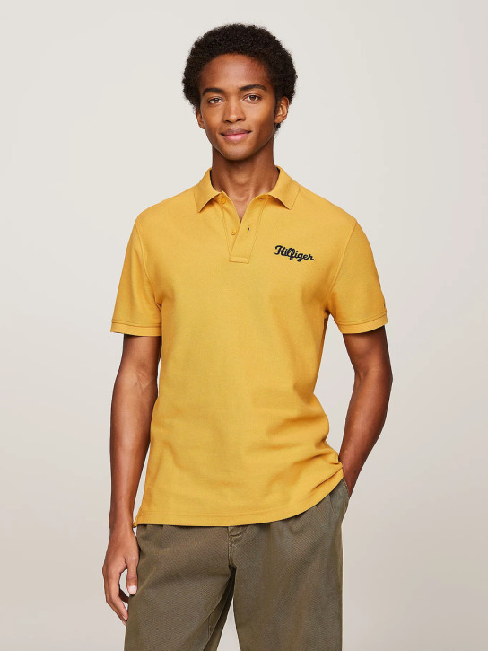 Tommy Hilfiger pánske horčicové polo tričko 