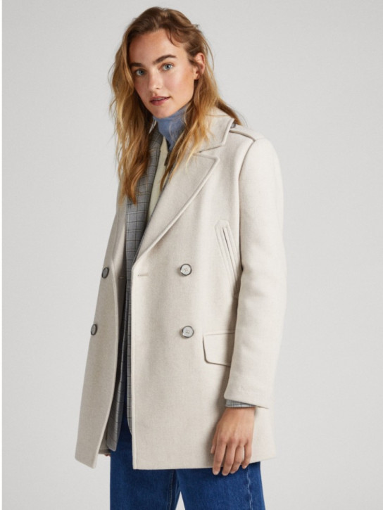 Pepe Jeans dámsky krémový kabát