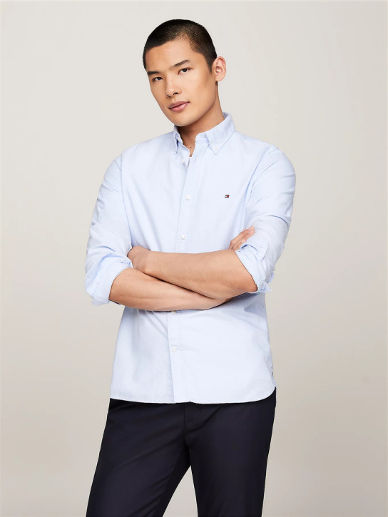 Tommy Hilfiger pánska bledo modrá košeľa Oxford