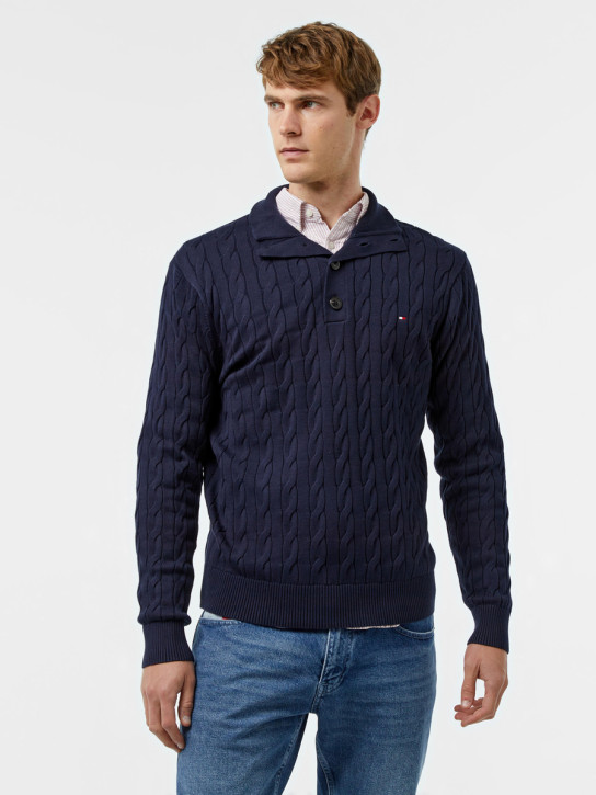 Tommy Hilfiger pánsky tmavomodrý sveter