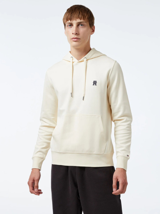 Tommy Hilfiger pánska krémová mikina Monogram