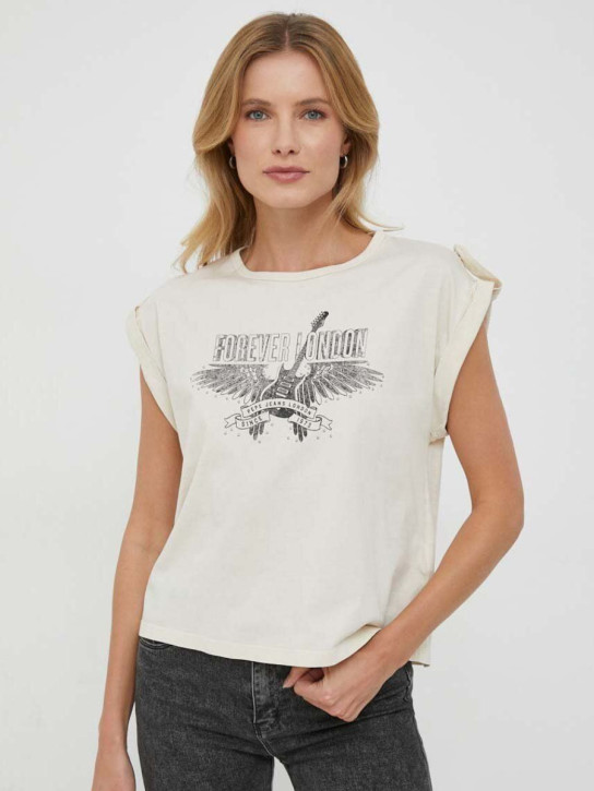 Pepe Jeans dámske krémové tričko