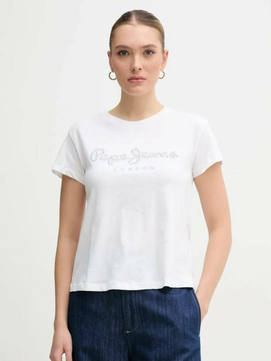 Pepe Jeans dámske biele tričko 