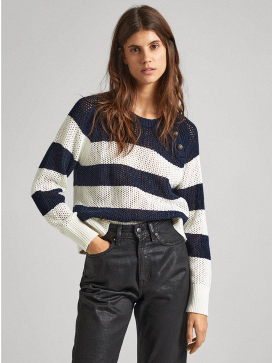 Pepe Jeans dámsky modro biely sveter