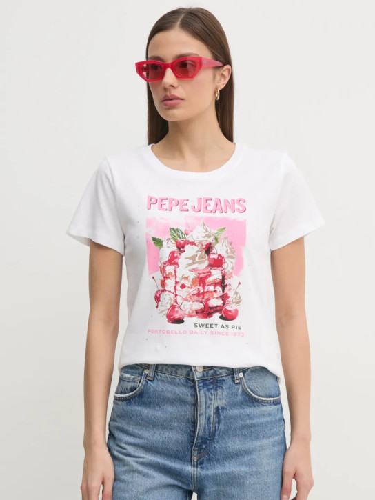 Pepe Jeans dámske biele tričko