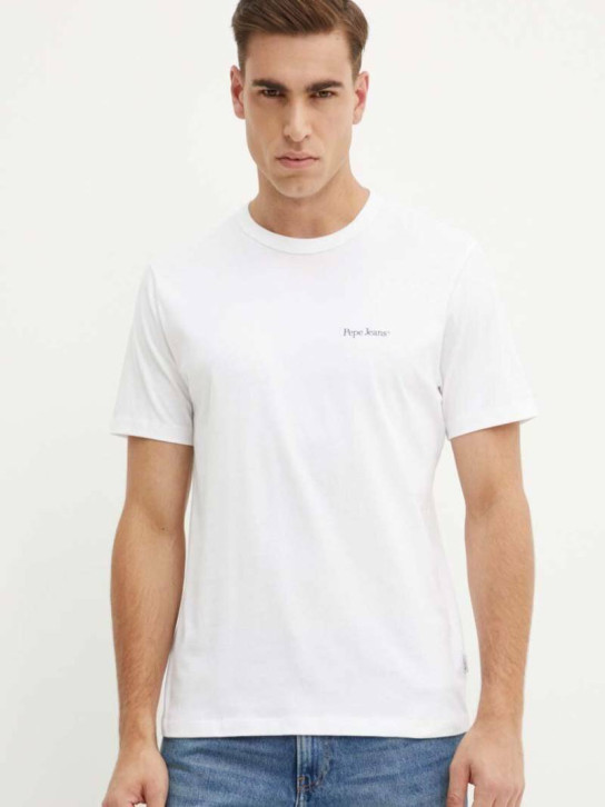 Pepe Jeans pánske biele tričko Alfie