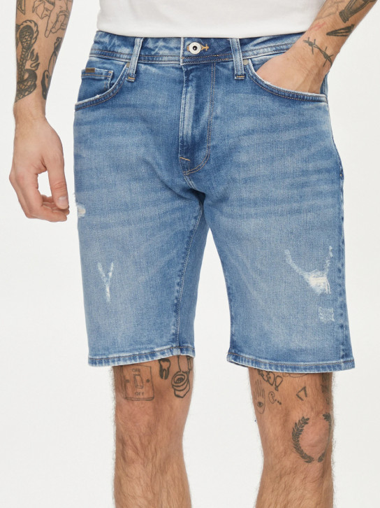 Pepe Jeans pánske modré džínsové šortky