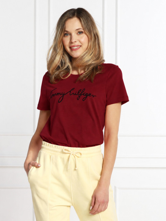 Tommy Hilfiger dámske vínové tričko