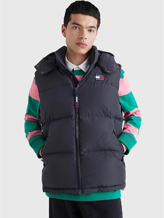 Tommy Jeans pánska páperová čierna vesta