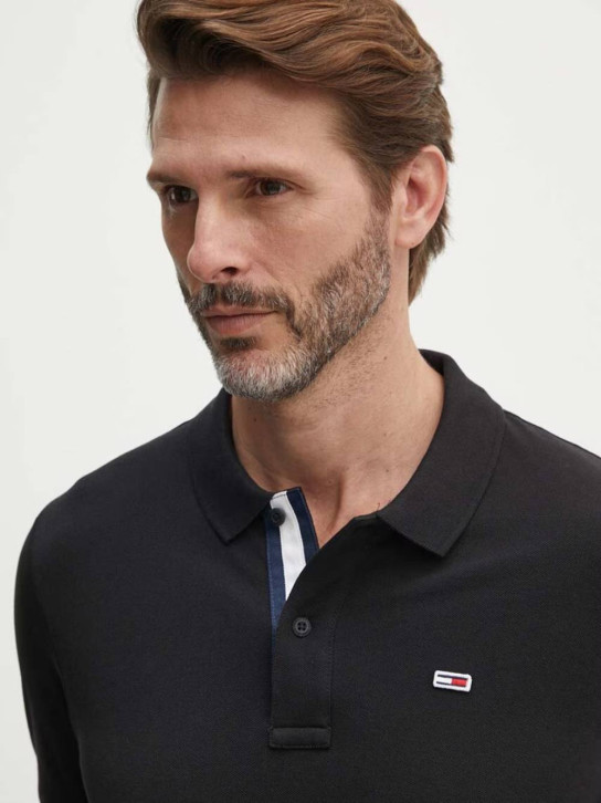 Tommy Jeans pánske čierne polo tričko