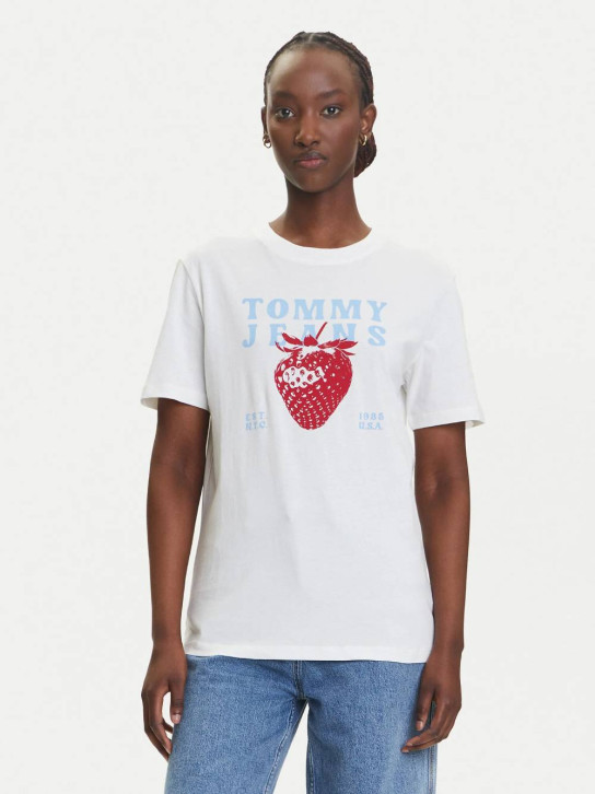 Tommy Jeans dámske krémové tričko