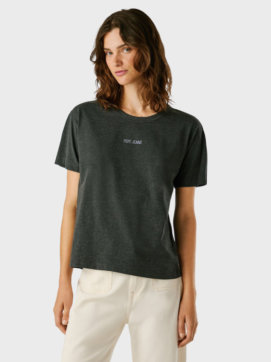 Pepe Jeans dámske tmavo šedé tričko Bemma