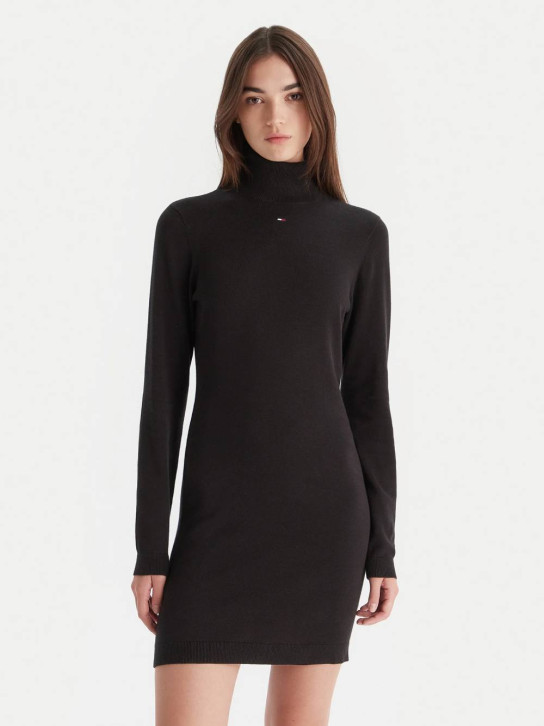 Tommy Jeans dámske čierne úpletové šaty