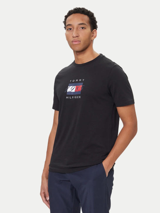 Tommy Hilfiger pánske čierne tričko