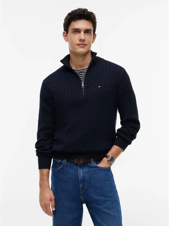 Tommy Hilfiger pánsky tmavomodrý sveter
