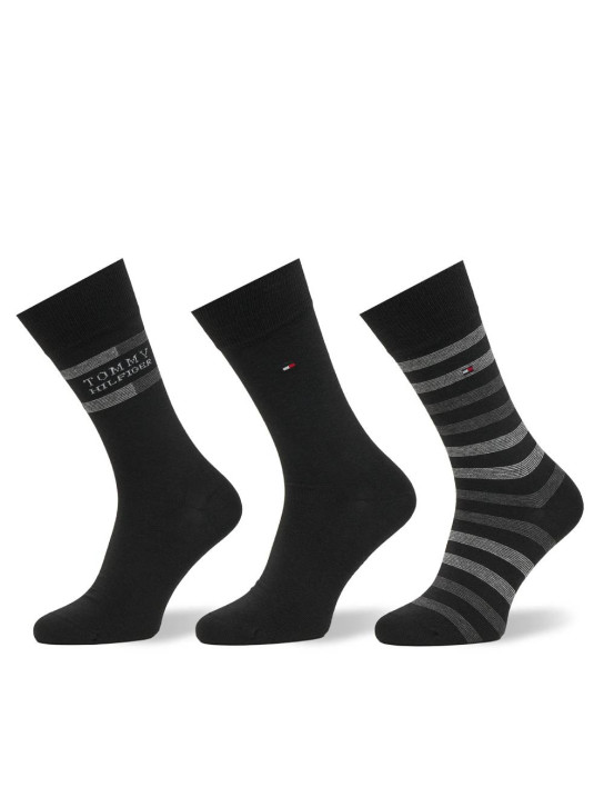 Tommy Hilfiger pánske čierne vysoké ponožky 