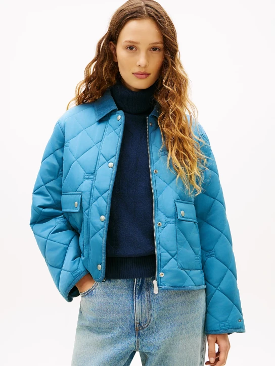 Tommy Hilfiger dámska modrá prešívaná bunda