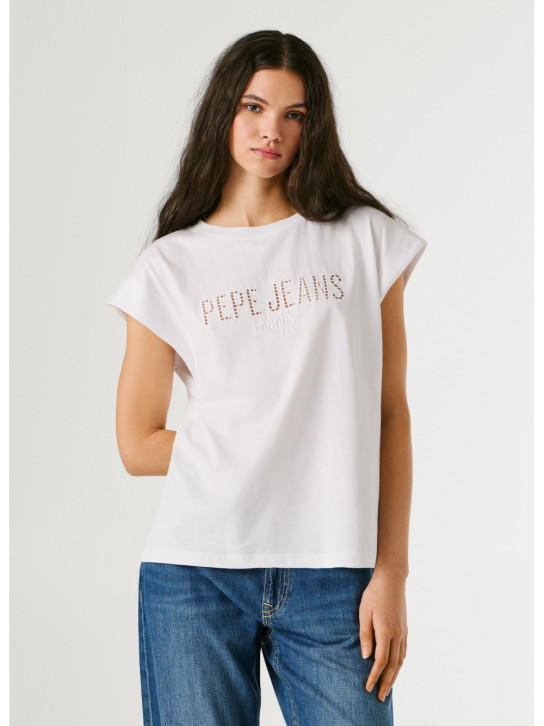 Pepe Jeans dámske biele tričko