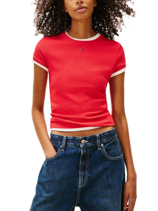 Tommy Jeans dámske červené tričko