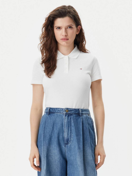 Tommy Jeans dámske biele polo tričko