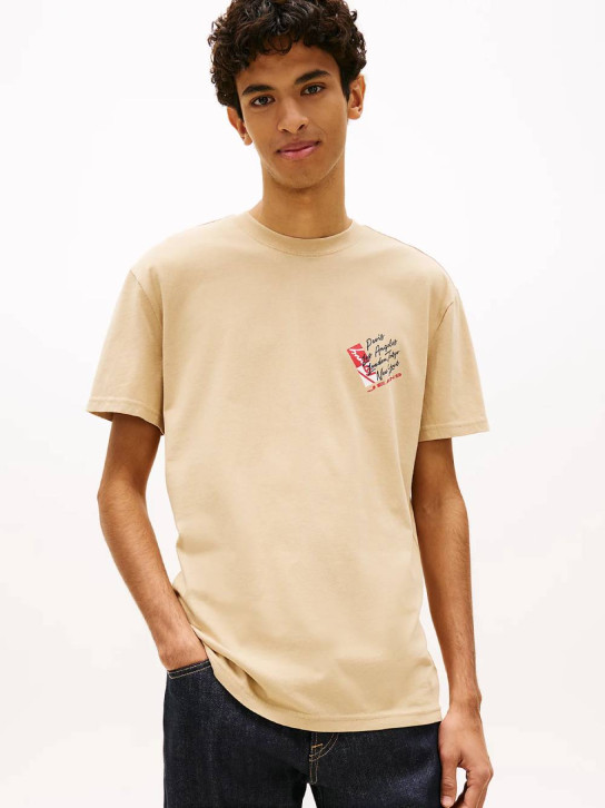 Tommy Jeans pánske béžové tričko