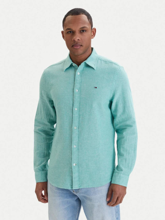 Tommy Jeans pánska zelená košeľa