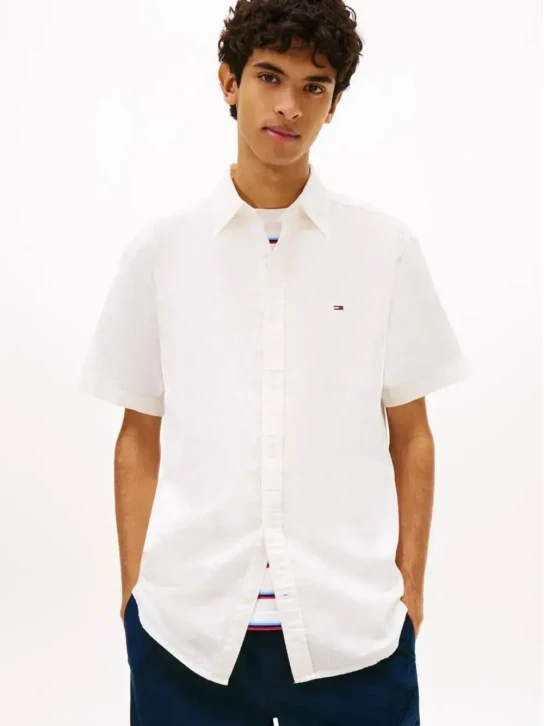 Tommy Jeans pánska biela košeľa