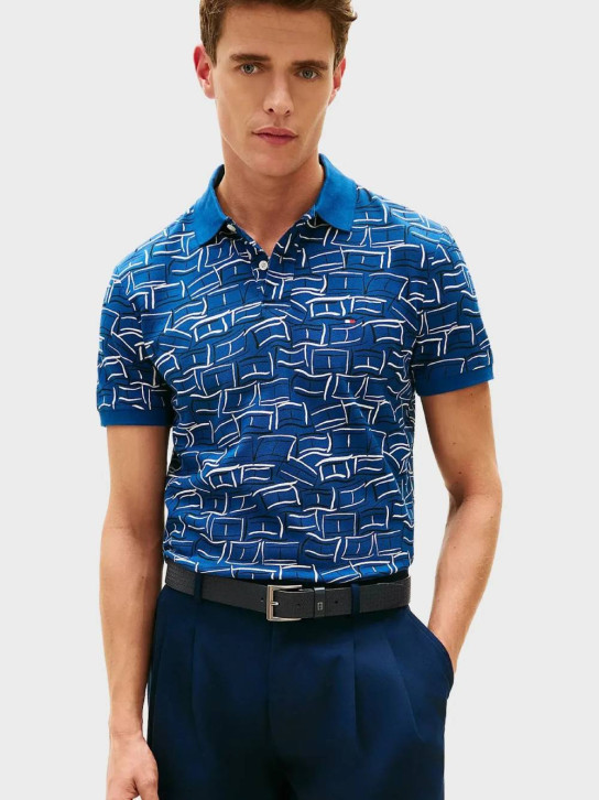 Tommy Hilfiger pánske modré polo tričko