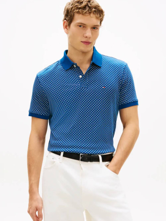 Tommy Hilfiger pánske modré polo tričko