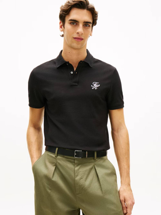 Tommy Hilfiger pánske čierne polo tričko