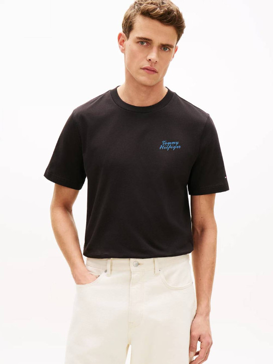 Tommy Hilfiger pánske čierne tričko