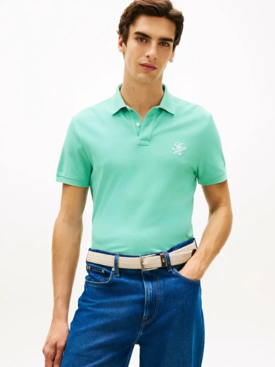 Tommy Hilfiger pánske svetlo zelené polo tričko