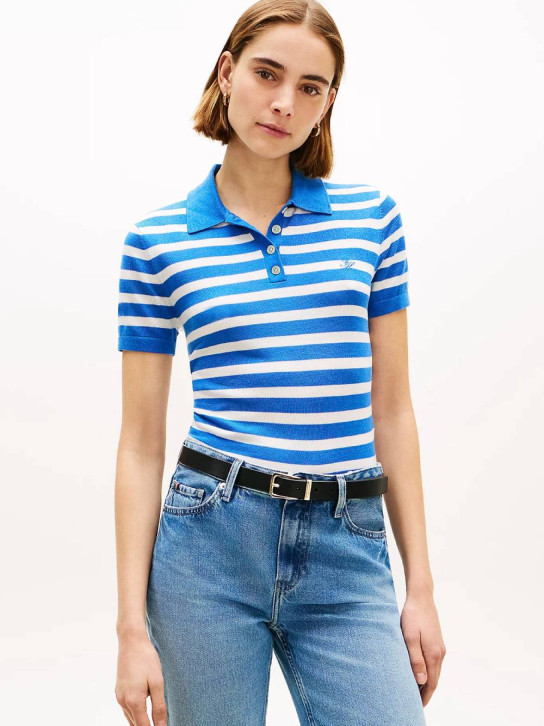 Tommy Hilfiger dámsky modrý pruhovaný svetrík