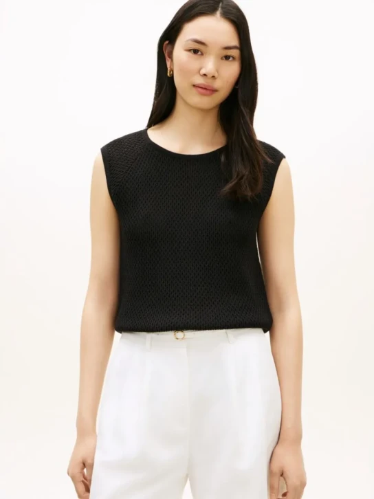 Tommy Hilfiger dámsky čierny háčkovaný top