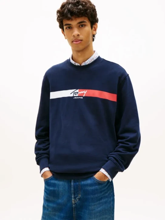 Tommy Jeans pánska tmavo modrá mikina