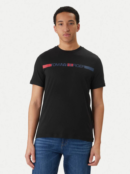 Tommy Hilfiger pánske čierne tričko