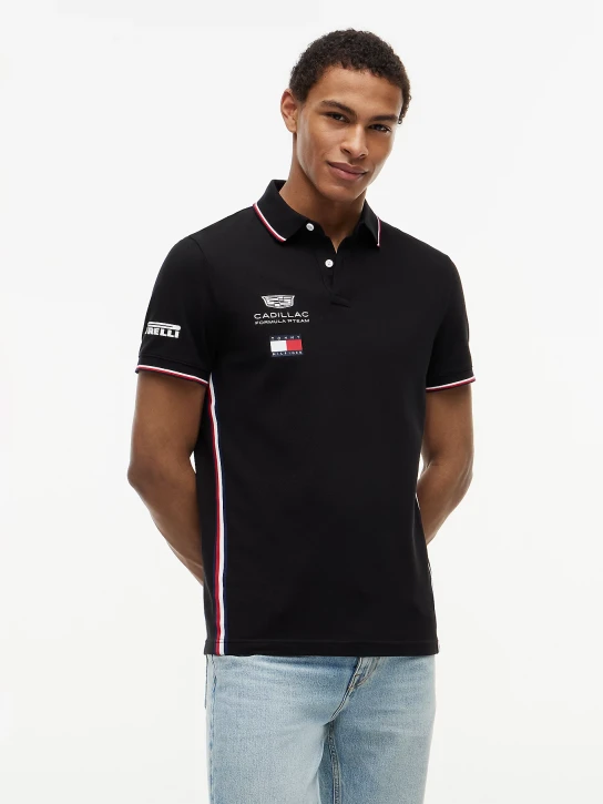 Tommy Hilfiger pánske čierne polo tričko