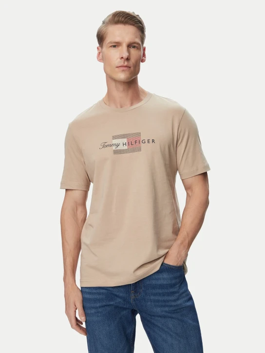 Tommy Hilfiger pánske béžové tričko
