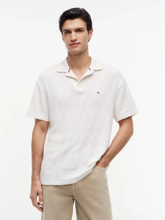 Tommy Hilfiger pánske krémové polo tričko