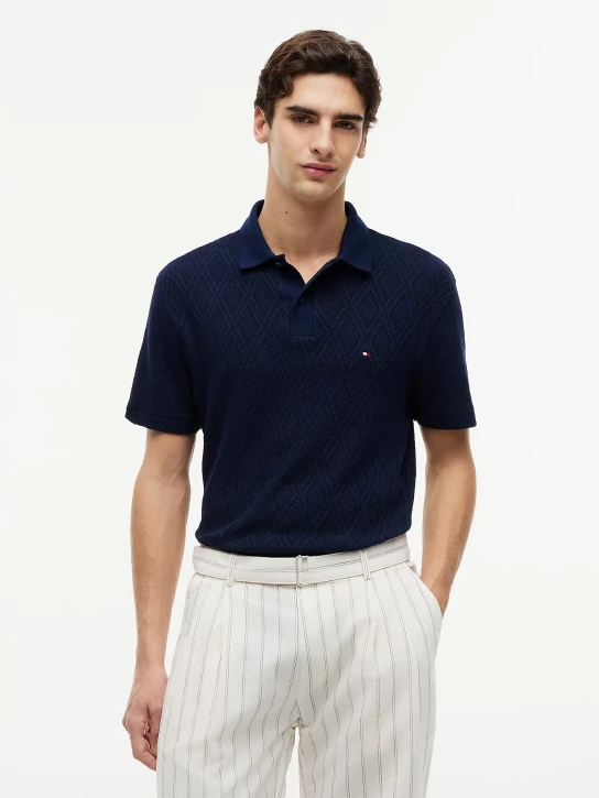 Tommy Hilfiger pánske tmavo modré polo tričko