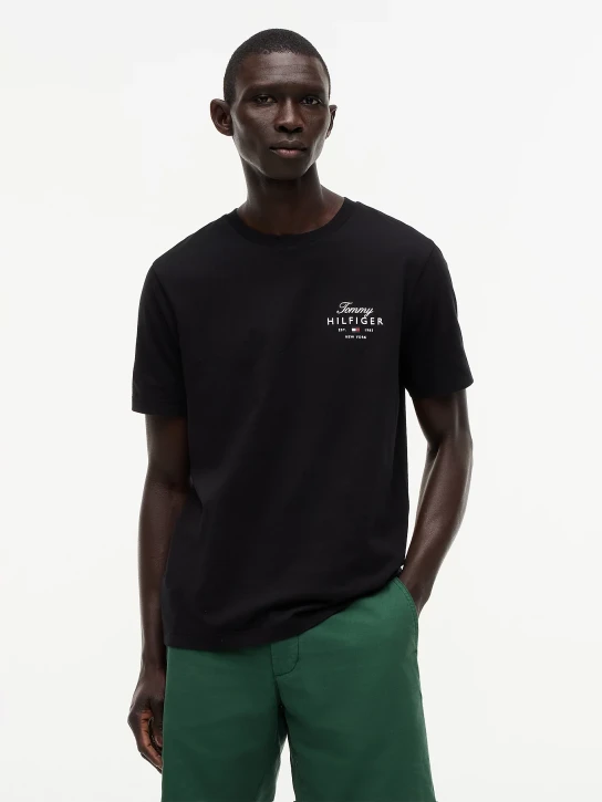 Tommy Hilfiger pánske čierne tričko