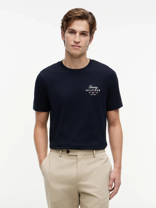 Tommy Hilfiger pánske tmavo modré tričko