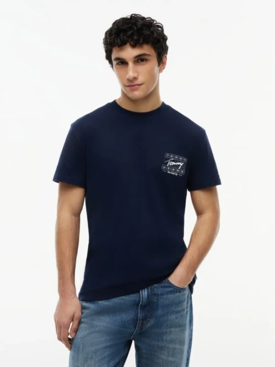 Tommy Jeans pánske tmavo modré tričko