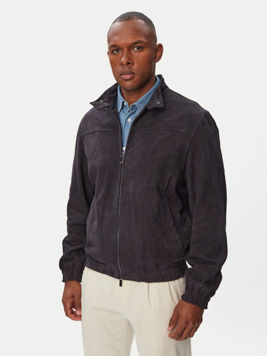 Tommy Hilfiger pánska tmavo modrá kožená bunda