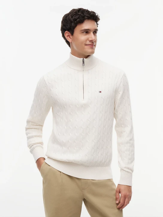 Tommy Hilfiger pánsky krémový sveter