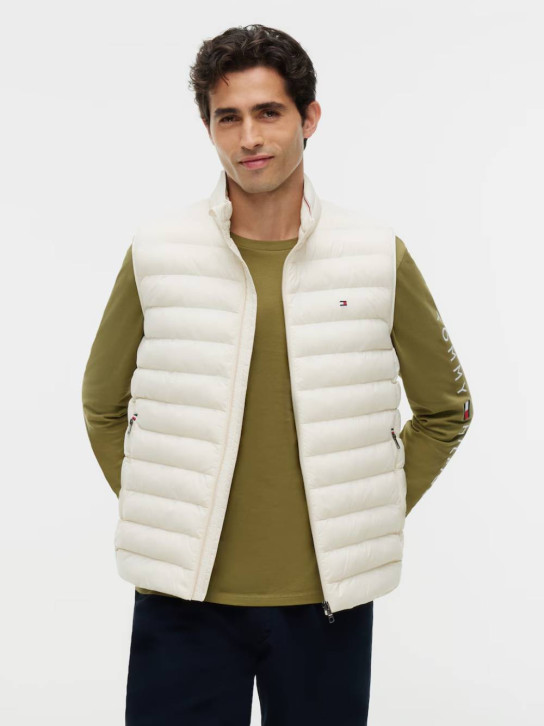 Tommy Hilfiger pánska krémová vesta