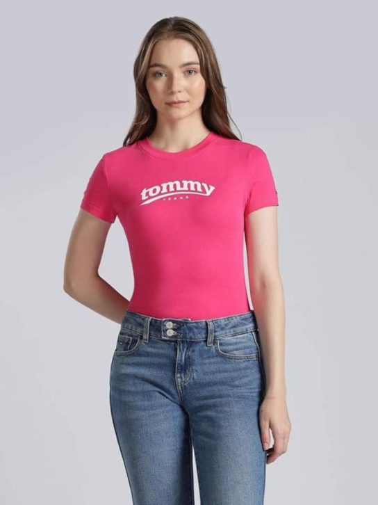 Tommy Jeans dámske ružové tričko